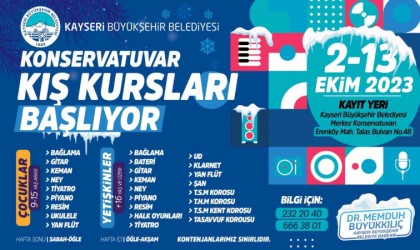 Büyükşehir, konservatuvar kış kursları kayıtlarını almaya başlıyor