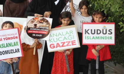 Cizrede kadınlar, İsrailin Gazze saldırılarını protesto etti