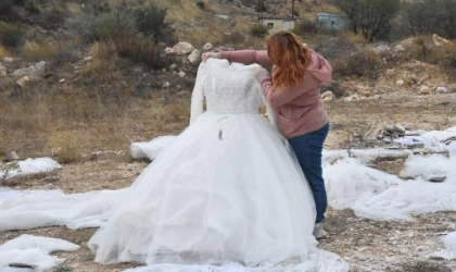 Dere yakınındaki arazide 40 gelinlik