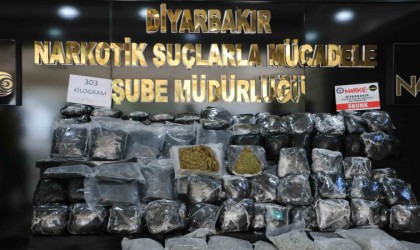 Diyarbakırda 303 kilo skunk ele geçirildi