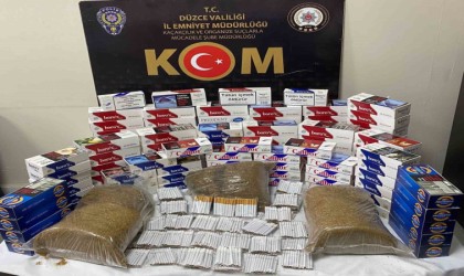 Düzcede 24 binden fazla dolu ve boş makaron ele geçirildi