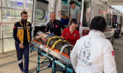 İnşaat alanındaki çukura düşen işçi yaralandı