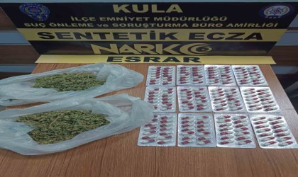 Kulada 59 gram esrar ile 168 adet sentetik hap ele geçirildi