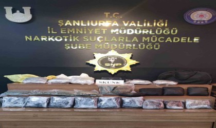 Şanlıurfada 15 kilo skunk ele geçirildi