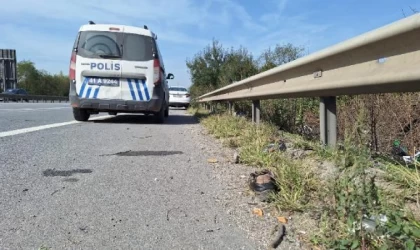 TEM’de devrilen motosikletin sürücüsünün kolu koptu