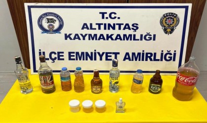 Altıntaşta sahte alkol operasyonu
