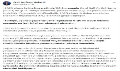 Bakan Bolat: Türkiye, en hızlı büyüyen ekonomi oldu