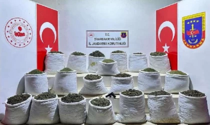 Diyarbakır’da 914 kilo esrar ile 7 bin 350 kök Hint keneviri ele geçirildi