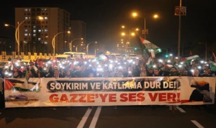 Diyarbakır’da, Gazze’de öldürülen eğitimciler ve öğrenciler için yürüyüş