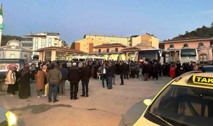 Emette 44 kişilik umre kafilesi kutsal topraklara uğurlandı