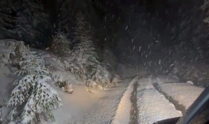 Karabükün yüksek kesimlerinde yeniden kar yağışı başladı