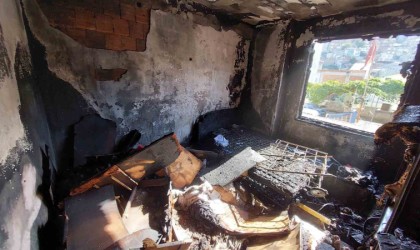 Samsunda ev yangını