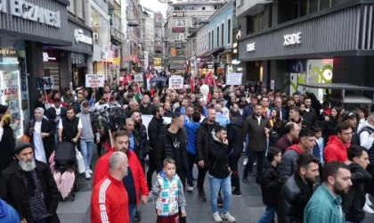 Trabzon’da taraftarlardan Filistin’e destek yürüyüşü