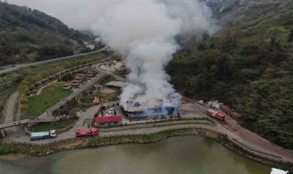 Turizm merkezi Sera Gölündeki sosyal tesis yangını kontrol altına alındı
