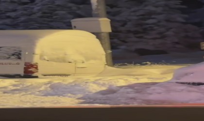 Uludağda kış uykusuna yatamayan ayılar yemek aramaya çıktı