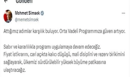 Bakan Şimşek: Ülkemizi sürdürülebilir yüksek büyüme politikasına ulaştıracağız