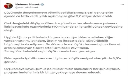 Bakan Şimşek: Uyguladığımız politikalarla sürdürülebilir büyümeyi tesis ediyoruz