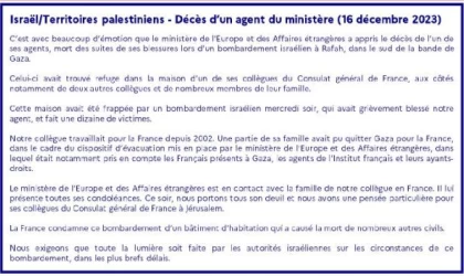 Fransa Dışişleri Bakanlığı, İsrail’den Refah saldırısı için açıklama talep etti