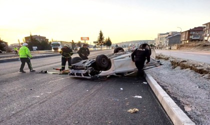 Kontrolden çıkan otomobil takla attı: 1 yaralı