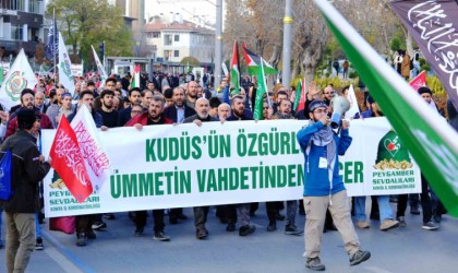 Konyada Gazzeye destek yürüyüşü