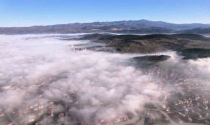 Sındırgıda sis görsel şölen oluşturdu