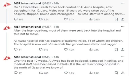 Sınır Tanımayan Doktorlar: İsrail hastaneyi ele geçirdi, 16 yaşından büyük erkekleri soydu ve sorguya çekti