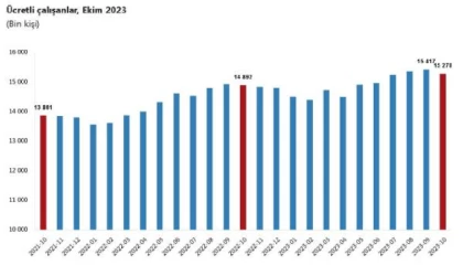 TÜİK: Ücretli çalışan sayısı yıllık yüzde 2,6 arttı