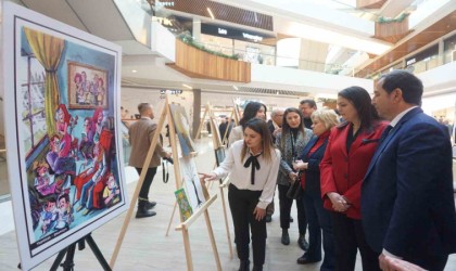 Bağımlılık tedavisi görenlerin yaptığı eserler sergilendi