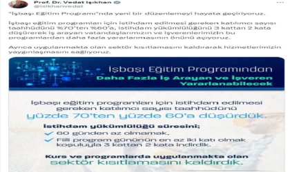 Bakan Işıkhan: İşbaşı eğitimde katılımcı taahhüdünü yüzde 60’a düşürdük