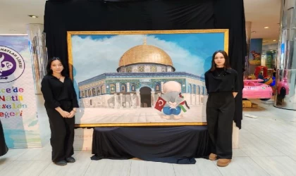 Düzceli öğrenciler, Filistin’de yaşananlara resim ve müzikle dikkat çekti