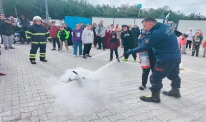Konteyner kent sakinlerine yangın eğitime verildi