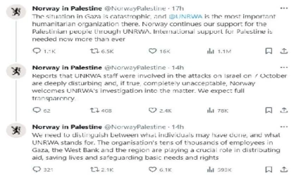 Norveç: Bireyleri ve UNRWA’yı birbirinden ayırmak gerekiyor