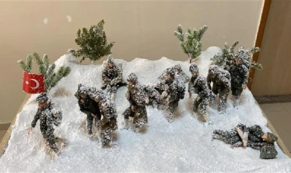 Sarıkamış’ta şehadete yürüyenleri üç boyutlu sergiledi