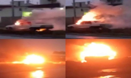 Tofaş marka otomobilini yaktı, bir de görüntüsünü çekti