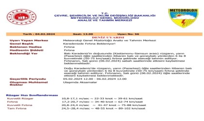 Batı Karadeniz için fırtına uyarısı
