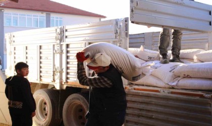 Büyükşehirden, 68 üreticiye 2061 çuval daha süt yemi desteği