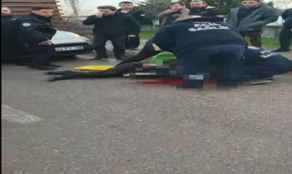 Hafif ticari aracın çarptığı bekçi ağır yaralandı; o anlar kamerada