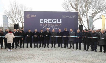 Konya Büyükşehirin Ereğliye kazandırdığı 8 halı sahanın açılışı yapıldı