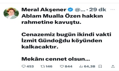 Meral Akşener hayatını kaybeden ablası için Kocaeliye geliyor