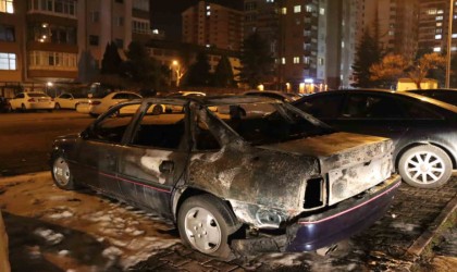 Park halindeki otomobil cayır cayır yandı