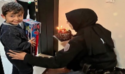 Polis abla ve ağabeylerinden, Küçük Polata doğum günü sürprizi