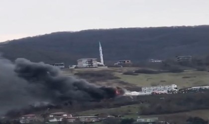 Samsun Şehir Hastanesi şantiyesinde korkutan yangın