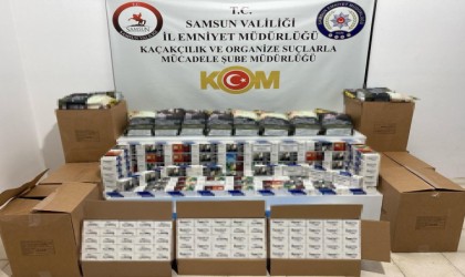 Samsunda 50 bin adet makaron ve 100 kilo sahte bandrollü tütün ele geçirildi