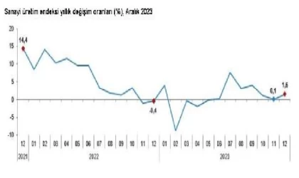 TÜİK: Sanayi üretimi aralıkta arttı