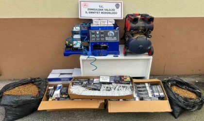 Zonguldakta 17 bin bandrolsüz makaron ele geçirildi