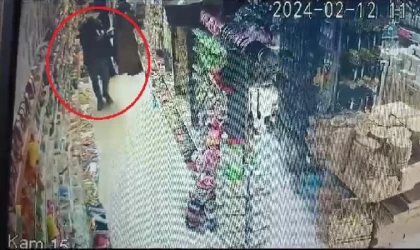 Züccaciye dükkanından hırsızlık kamerada