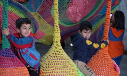 Çocukların yüzünü güldüren oyun çadırı