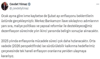 Cumhurbaşkanı Yardımcısı Yılmaz: “Destekleyeceğimiz dezenflasyon sürecinde yılın ikinci yarısında belirgin sonuçlar alınacaktır”
