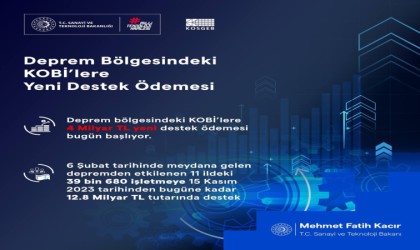 Deprem bölgesindeki KOBİlere 4 milyar TL destek ödemesi bugün başlıyor