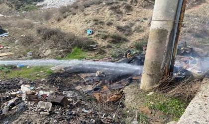 Kablodan çıkan kıvılcım yangına sebep oldu